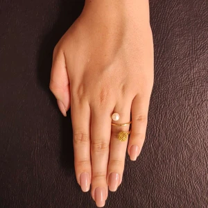 Anel Ouro 18K E Pérola