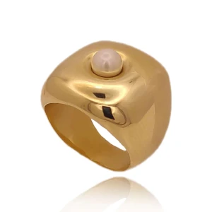 Anel Ouro 18K E Pérola