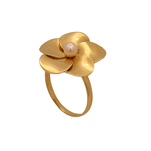 Anel Ouro 18K E Pérola