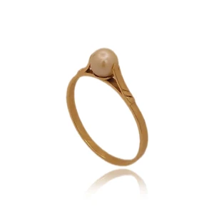 Anel Ouro 18K E Pérola
