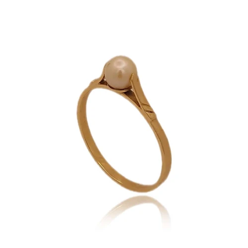 Anel Ouro 18K E Pérola