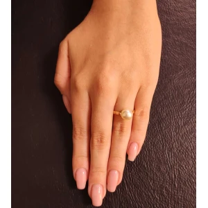 Anel Ouro 18K E Pérola