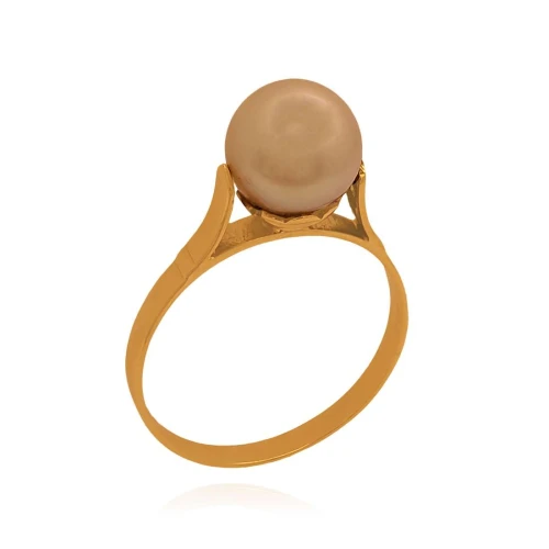 Anel Ouro 18K E Pérola