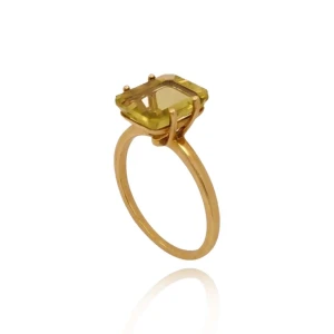 Anel Ouro 18K E Quartzo