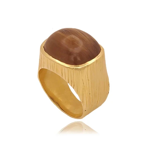 Anel Ouro 18K E Quartzo