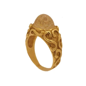 Anel Ouro 18K E Quartzo