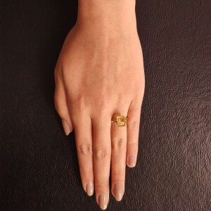 Anel Ouro 18K E Quartzo