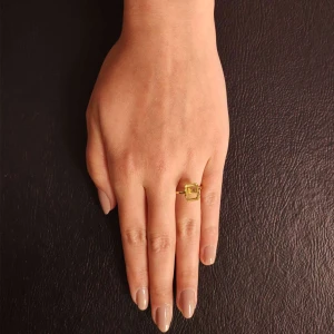 Anel Ouro 18K E Quartzo