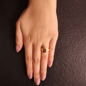Anel Ouro 18K E Rubi