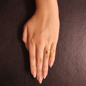 Anel Ouro 18K E Rubi