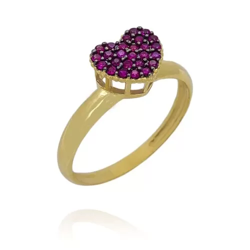 Anel Ouro 18K E Rubis