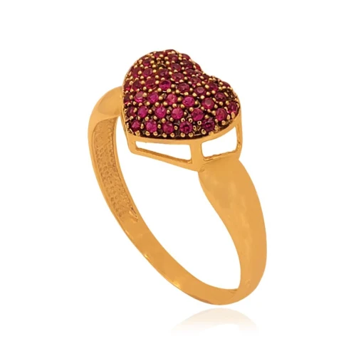 Anel Ouro 18K E Rubis