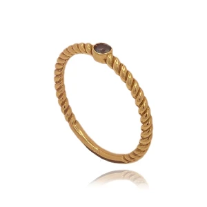 Anel Ouro 18K E Topázio