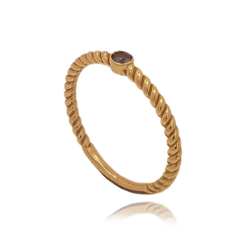 Anel Ouro 18K E Topázio