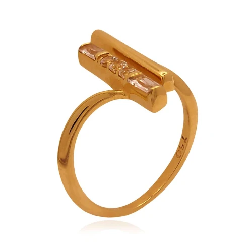 Anel Ouro 18K E Topázios