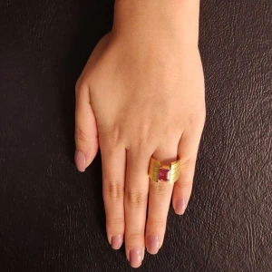 Anel Ouro 18K E Turmalina
