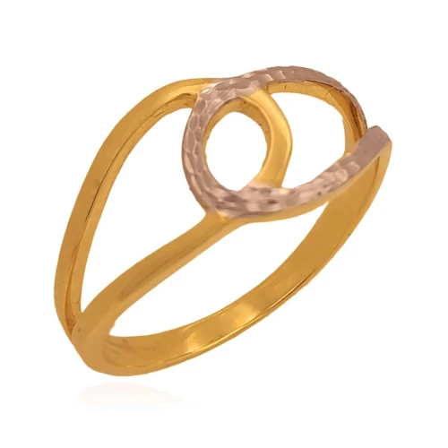 Anel Ouro 18K Em Duas Cores