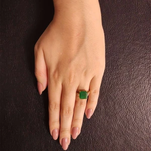 Anel Ouro 18K, Esmeralda E Diamantes