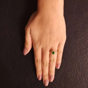 Anel Ouro 18K, Esmeralda E Diamantes