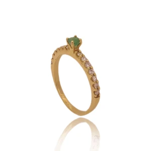 Anel Ouro 18K, Esmeralda E Diamantes Anel Ouro 18K, Esmeralda E Diamantes
