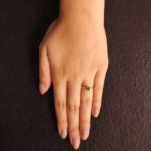 Anel Ouro 18K, Esmeralda E Diamantes