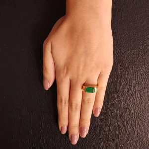 Anel Ouro 18K, Esmeralda E Diamantes