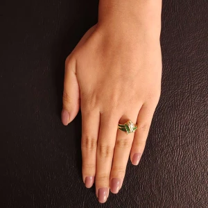 Anel Ouro 18K, Esmeralda E Diamantes