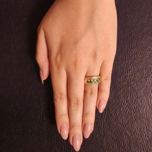 Anel Ouro 18K, Esmeraldas E Diamantes
