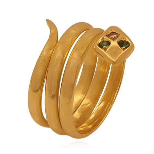 Anel Ouro 18K, Esmeraldas E Diamantes