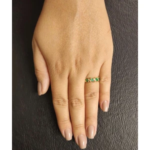 Anel Ouro 18K, Esmeraldas E Diamantes