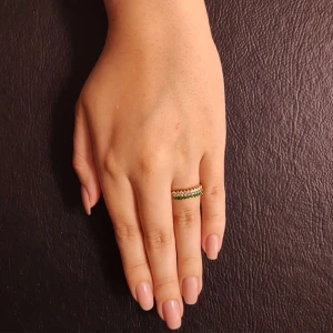 Anel Ouro 18K, Esmeraldas E Diamantes