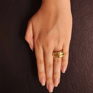 Anel Ouro 18K, Esmeraldas E Diamantes