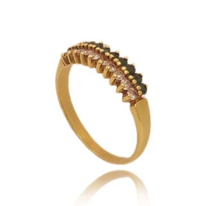 Anel Ouro 18K, Esmeraldas E Diamantes