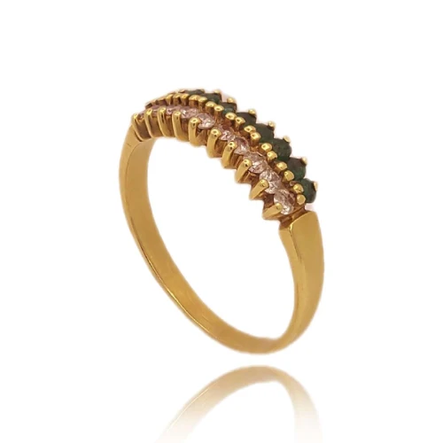 Anel Ouro 18K, Esmeraldas E Diamantes