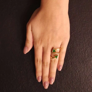 Anel Ouro 18K, Esmeraldas E Diamantes