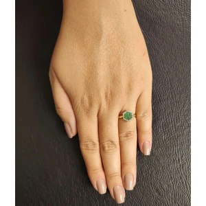 Anel Ouro 18K, Esmeraldas E Diamantes