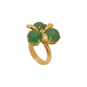 Anel Ouro 18K, Esmeraldas E Diamantes