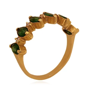 Anel Ouro 18K, Esmeraldas E Diamantes