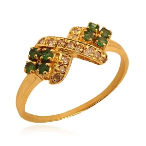 Anel Ouro 18K, Esmeraldas E Diamantes