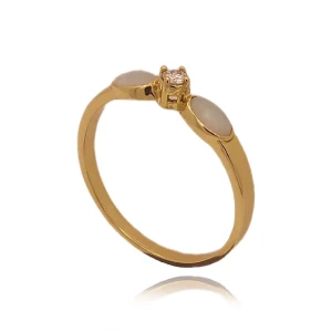 Anel Ouro 18K, Opalas E Diamante