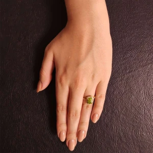 Anel Ouro 18K, Peridoto E Diamantes