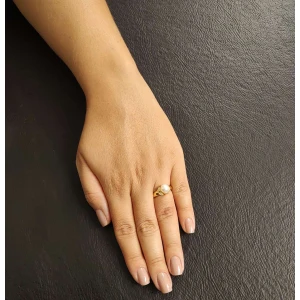 Anel Ouro 18K, Pérola E Diamantes