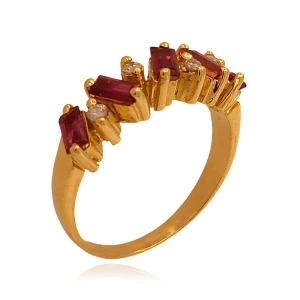 Anel Ouro 18K, Rodolitas E Diamantes