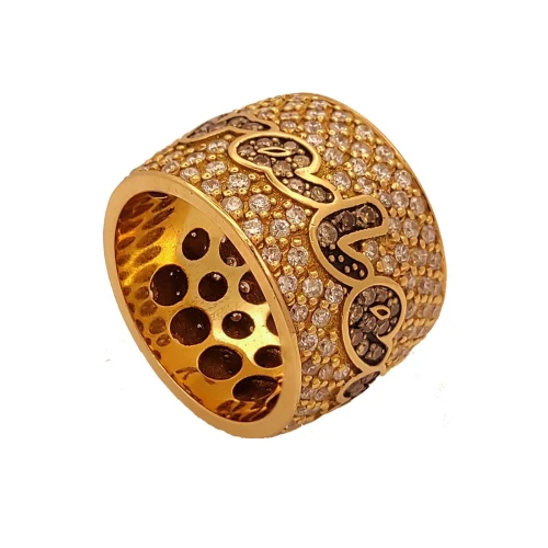 Anel Ouro 18K Rose E Diamantes