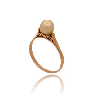 Anel Ouro 18K Rose E Pérola