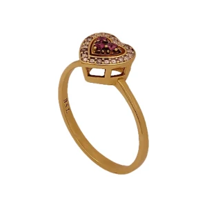 Anel Ouro 18K, Rubelitas E Diamantes