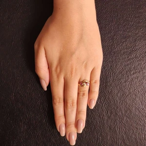 Anel Ouro 18K, Rubis E Diamante