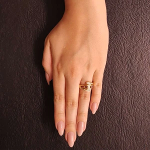 Anel Ouro 18K, Rubis E Diamantes