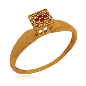 Anel Ouro 18K, Rubis E Diamantes