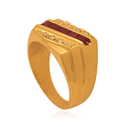 Anel Ouro 18K, Rubis E Diamantes